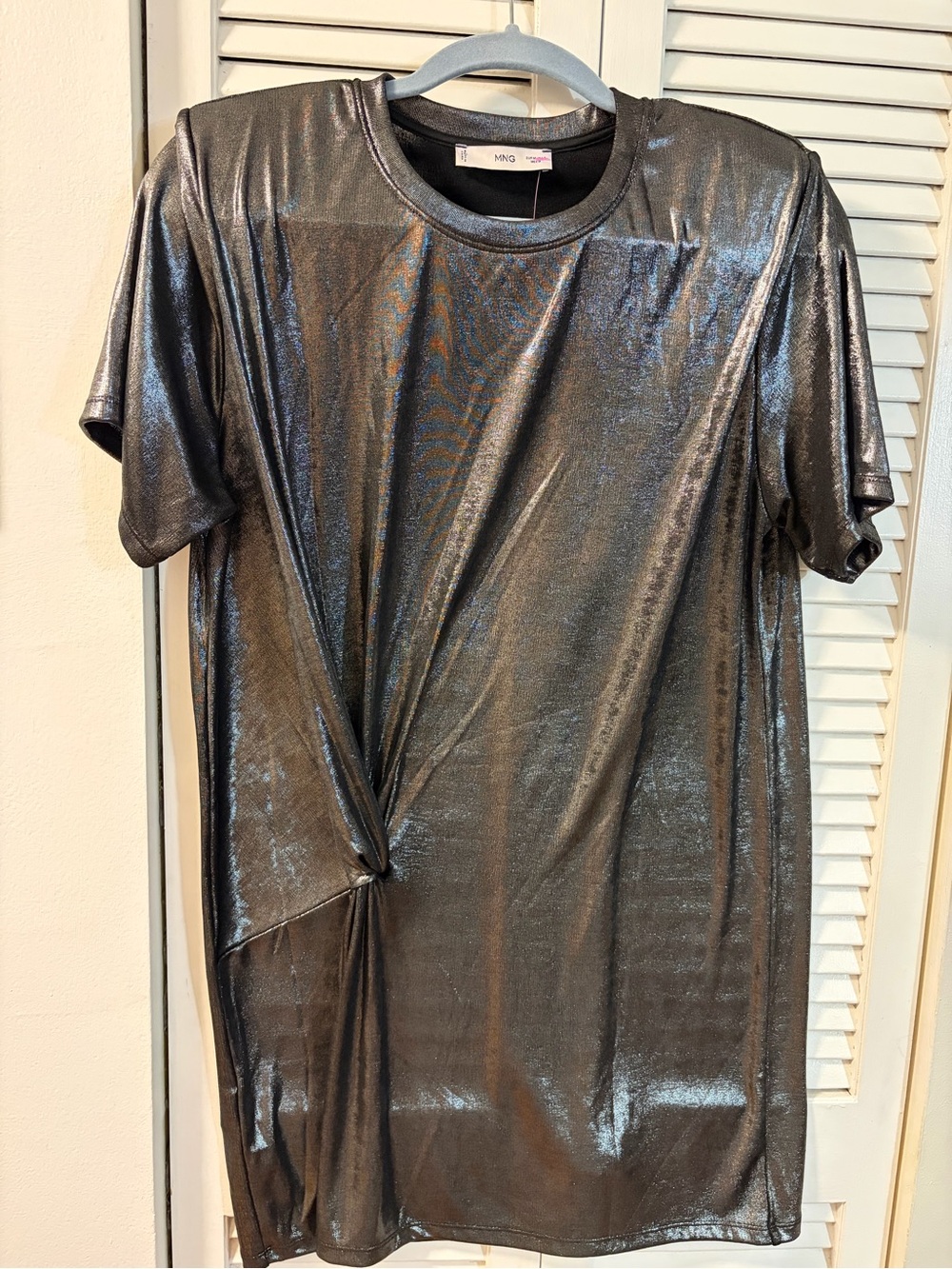 Mango Metallic Charcoal Short-Sleeve Tee